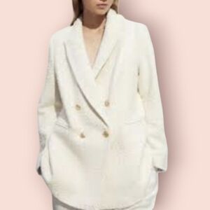 H&M Double-Breasted Cream Blazer
